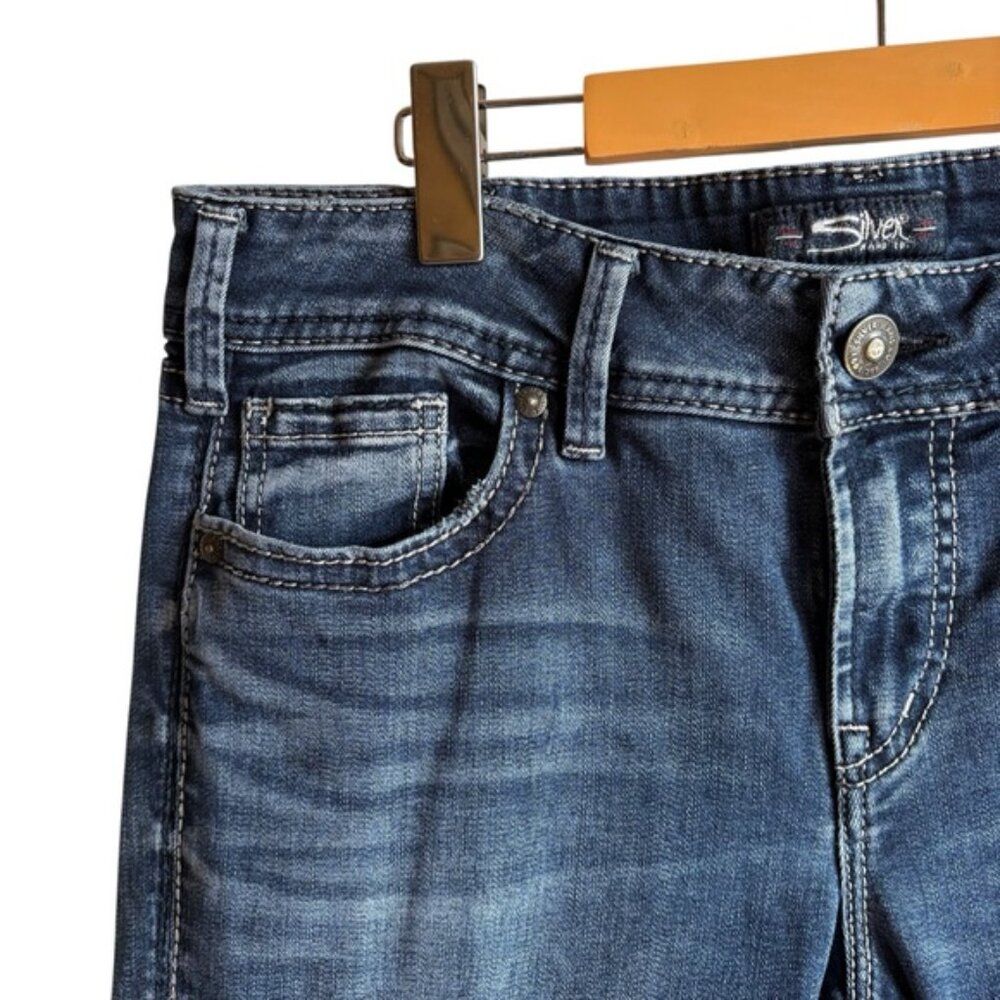 Silver Jeans Elyse Straight Leg 31 x 30 Stretch Mid Rise Curvy Fit - Picture 6 of 15